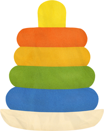 Flat Handdrawn Organic Hoops Toy
